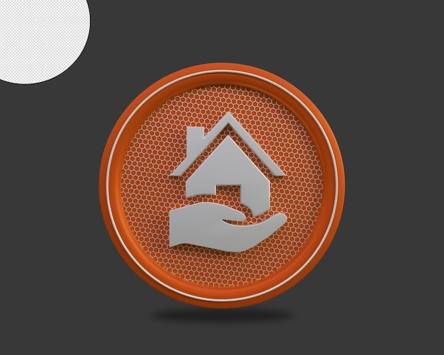 3d rendering home icon