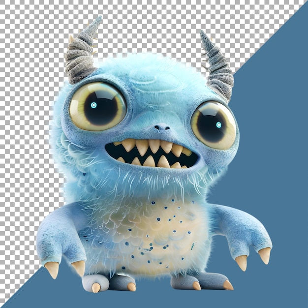 PSD 3d rendering of a horror cartoon character on transparent background ai generated