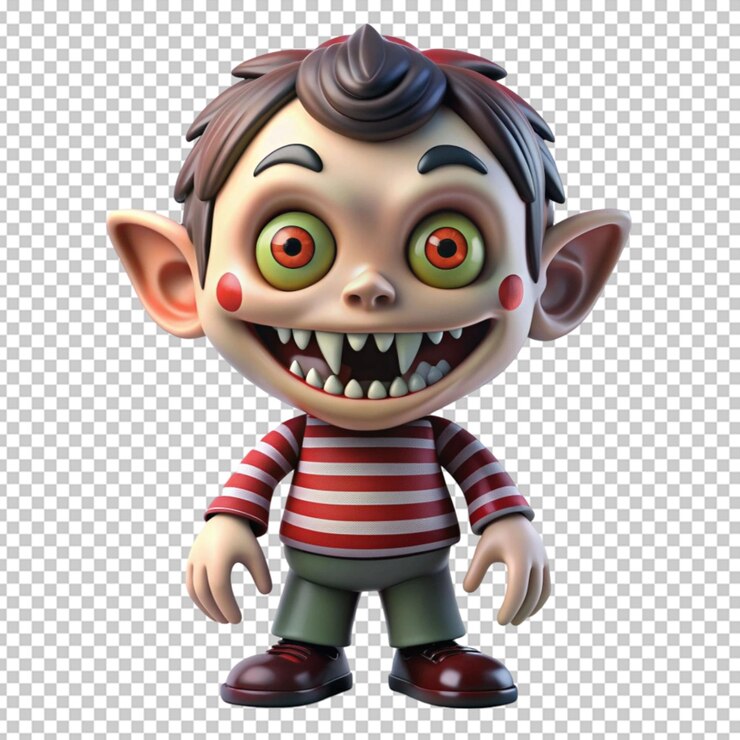 PSD 3d rendering of a horror cartoon zombie