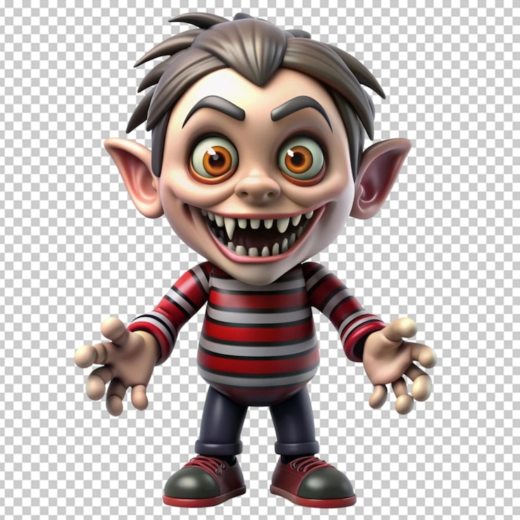 PSD 3d rendering of a horror cartoon zombie