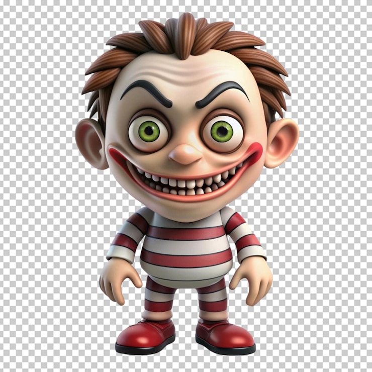 PSD 3d rendering of a horror cartoon zombie