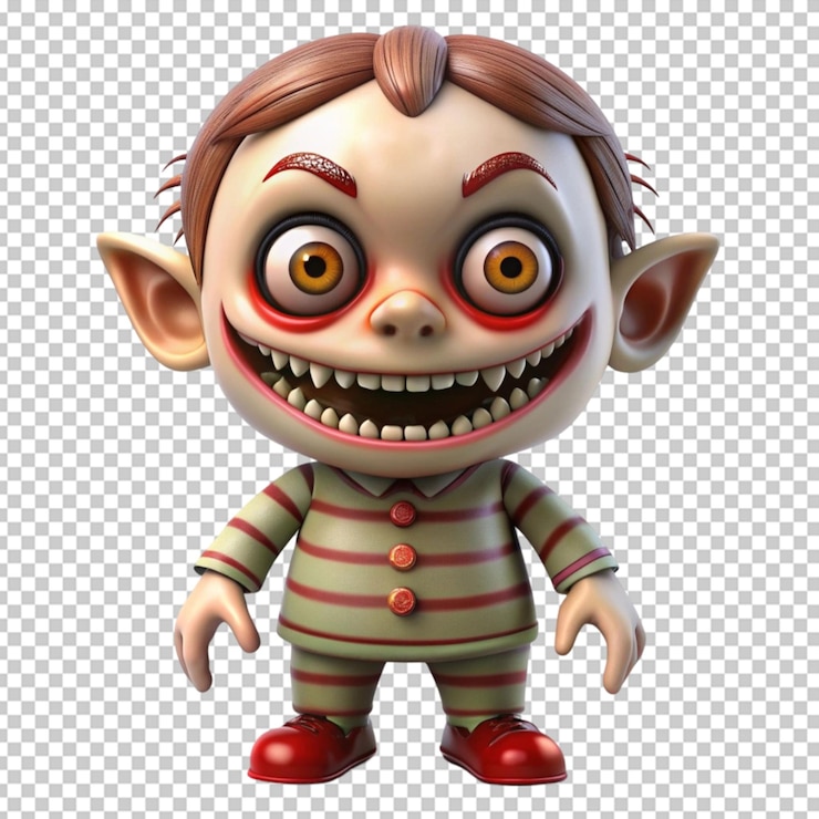 PSD 3d rendering of a horror cartoon zombie