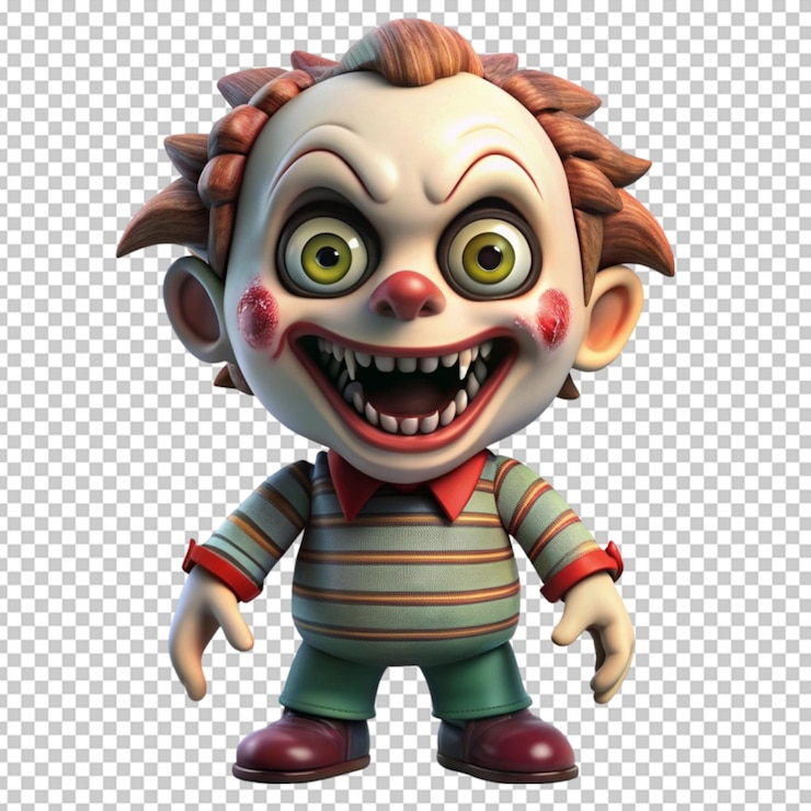 PSD 3d rendering of a horror cartoon zombie