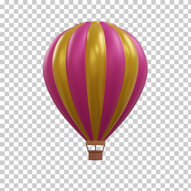 3D rendering hot air balloon isolated