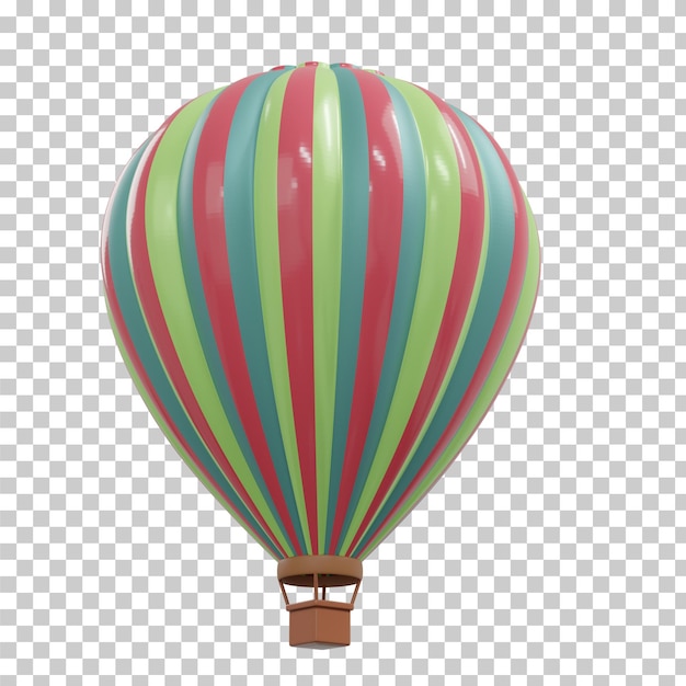 PSD 3d rendering hot air balloon isolated