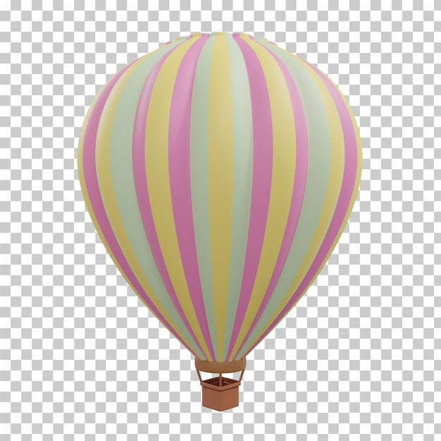 3d rendering hot air balloon isolated