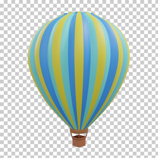 3D rendering hot air balloon isolated