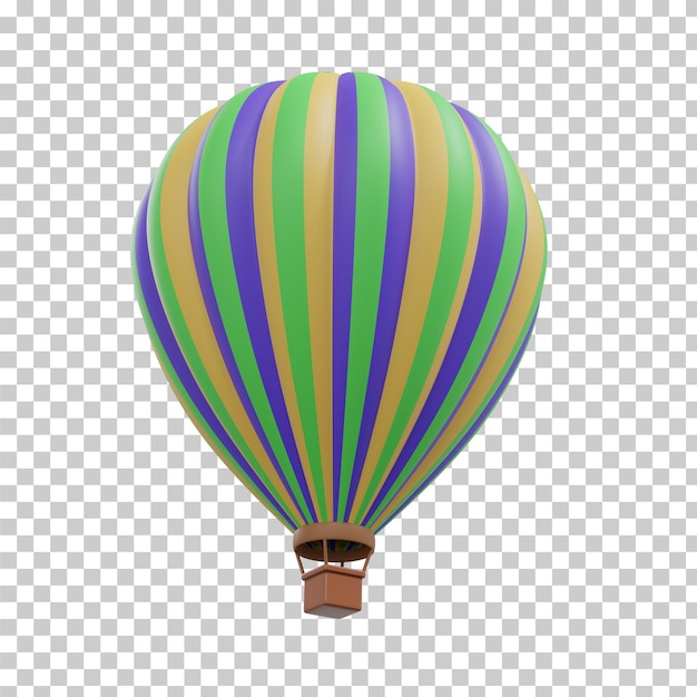 3D rendering hot air balloon isolated