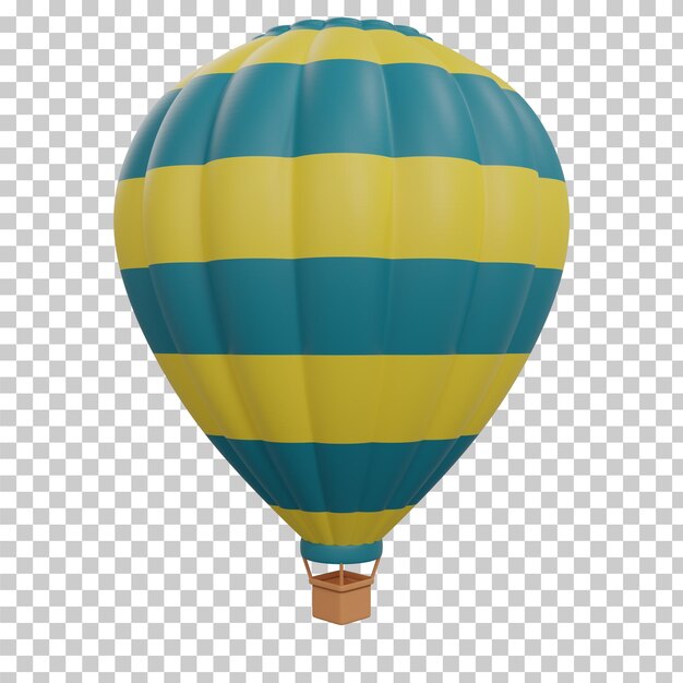 3D rendering hot air balloon isolated