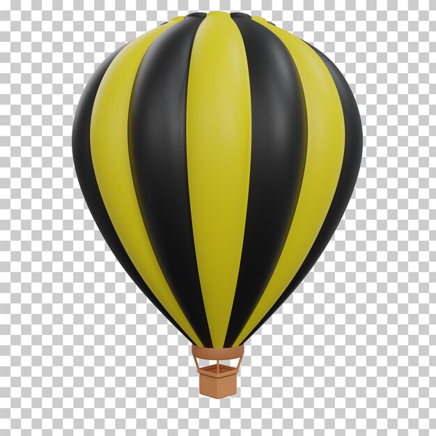 PSD 3d rendering hot air balloon isolated