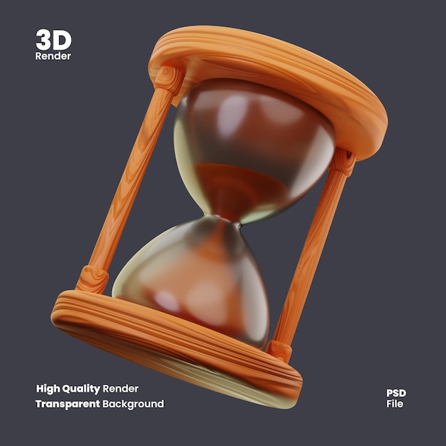 PSD 3d rendering of hourglass