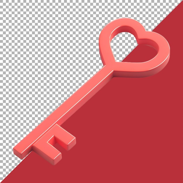 PSD 3d rendering of a house or home key on transparent background ai generated