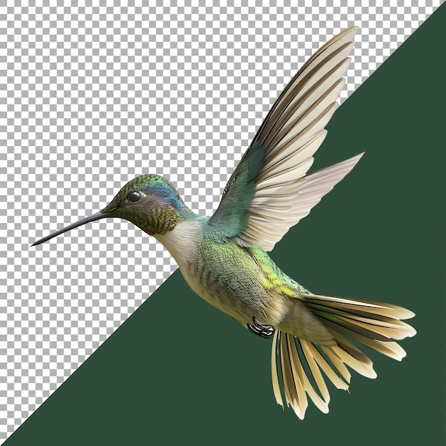 PSD rendering 3d di un colibrì su uno sfondo trasparente generato da ai