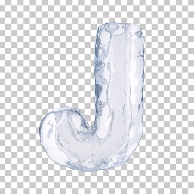 PSD 3d rendering of ice alphabet j