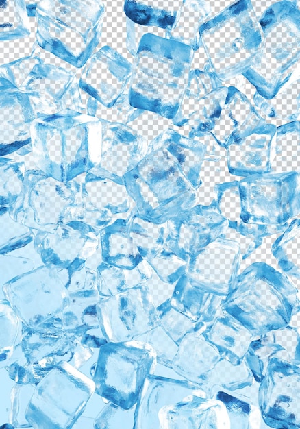 PSD 3d rendering  ice  collection on the transparent  background