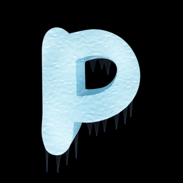 3d rendering of ice fountain Letters p