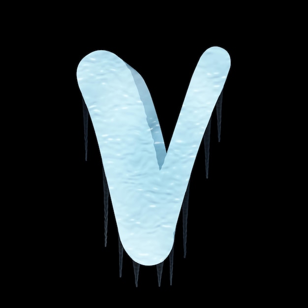 3d rendering of ice fountain letters v