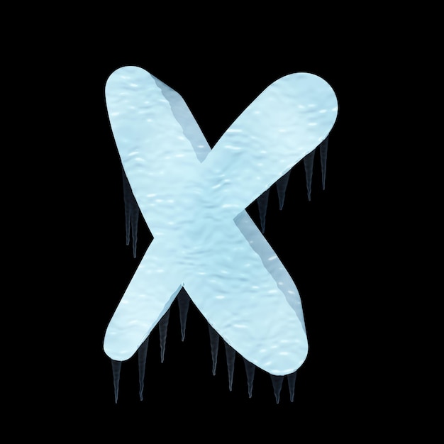 3d rendering of ice fountain letters x