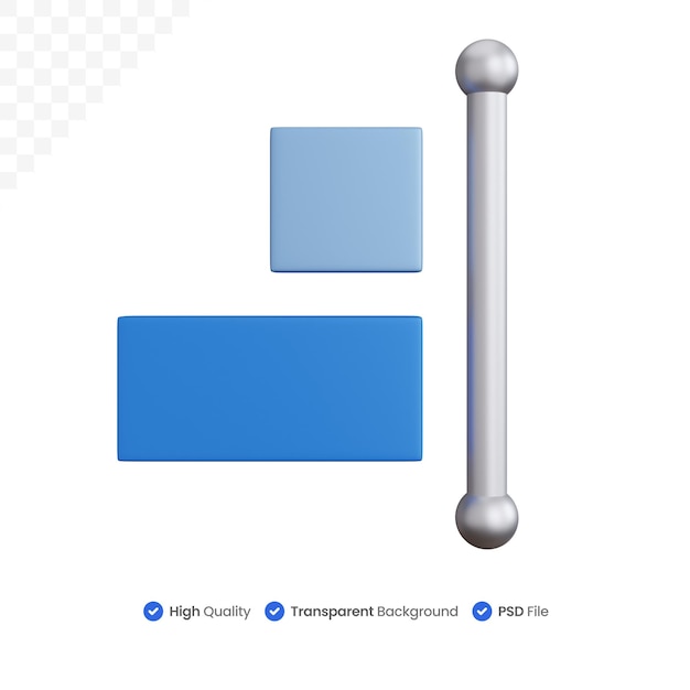 PSD 3d 렌더링 아이콘 오른쪽 정렬 절연