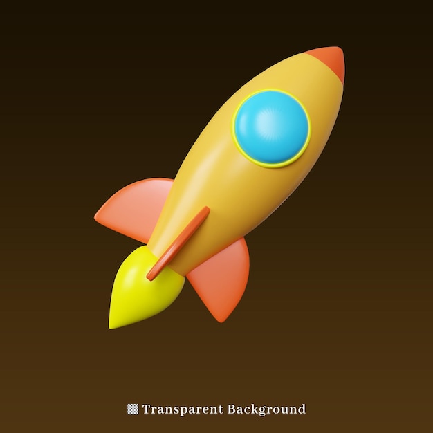 PSD 3d rendering icon rocket