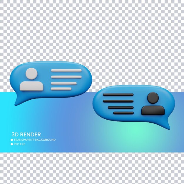 3d rendering of icon for social media