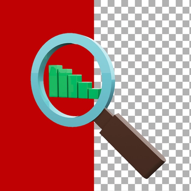 3D Rendering Icon symbol Finance analytics