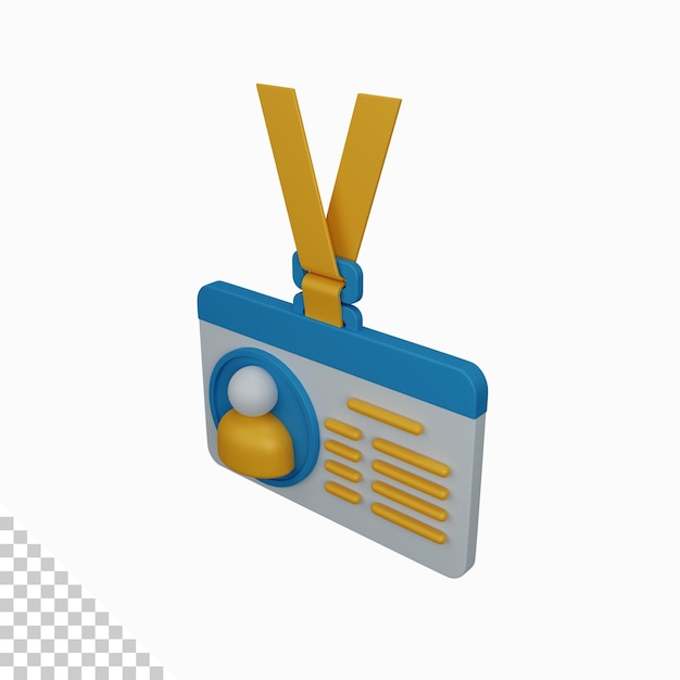 3d rendering id card isolated useful for business company and finance design illustration