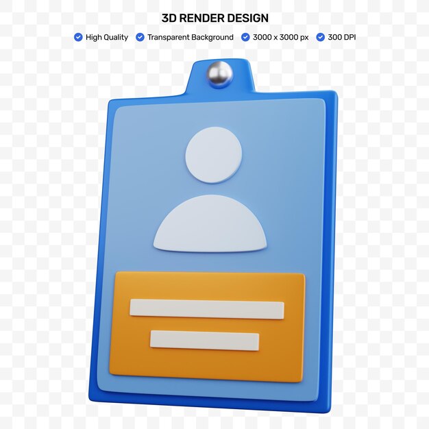 PSD 分離された 3 d レンダリング id カード