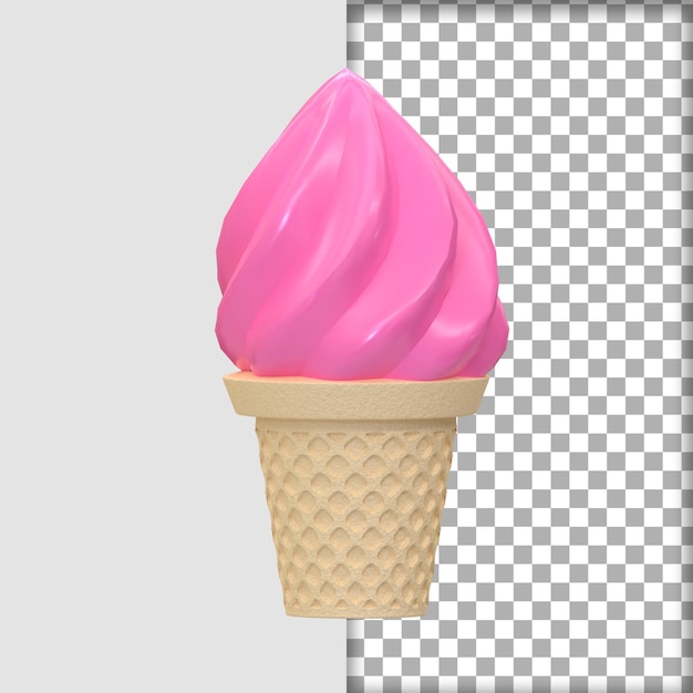 3d-rendering ijsje zomer 3d-pictogram