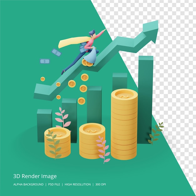 3D-rendering illustrasjon av konseptet for bedriftsinvestering
