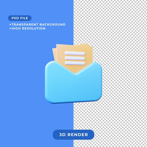 3d-rendering illustratie van e-mail icon