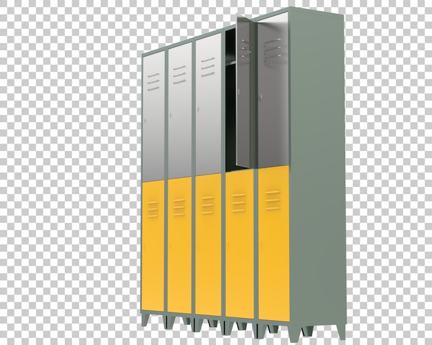 3D-rendering illustration af fitnessskabe på transparent baggrund