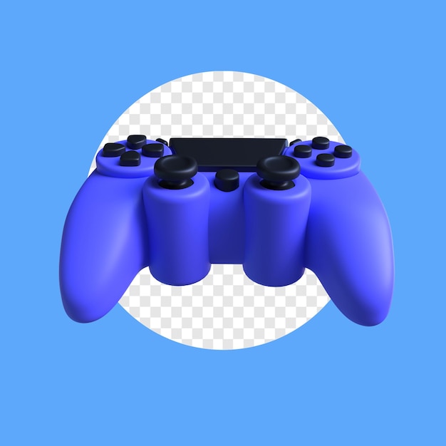 PSD 3d rendering illustration of a blue game controller