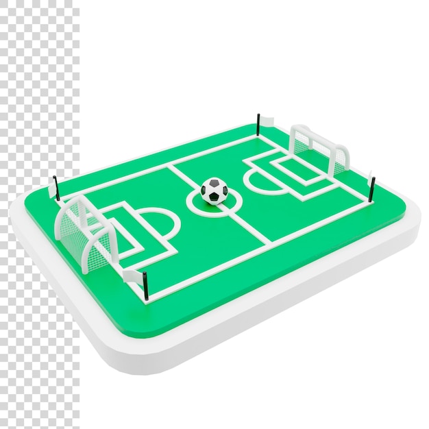 3Dレンダリングまたはイラストサッカー場