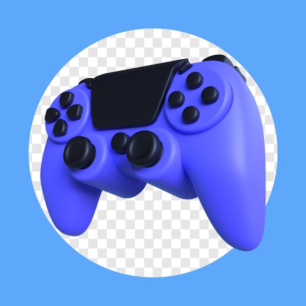PSD 3d-илюстрация синего игрового контроллера