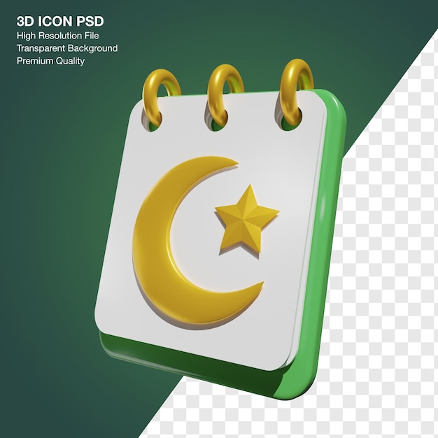 3d rendering illustration of Ramadan calendar icon