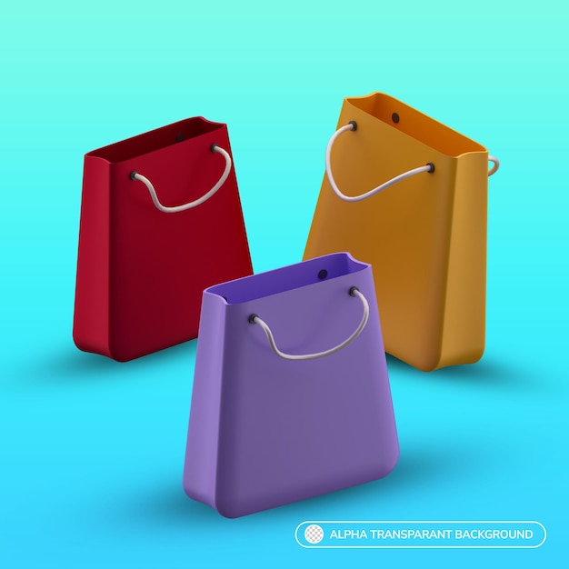 PSD 3d rendering illustration shopping bag icon