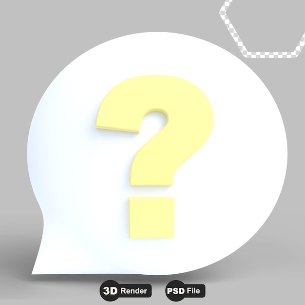 3D rendering illustration of speech bubble with blank white for notification or chat