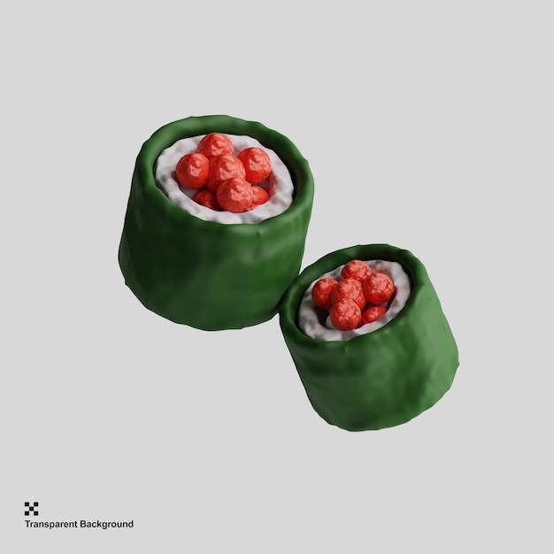 3d rendering illustration of sushi caviar