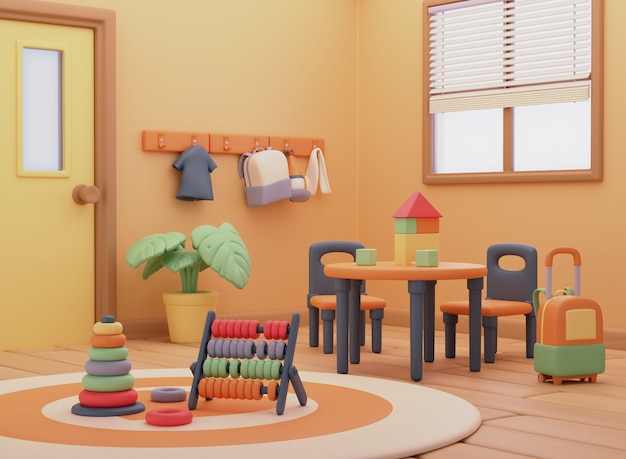 3d rendering ilustracji przedszkola