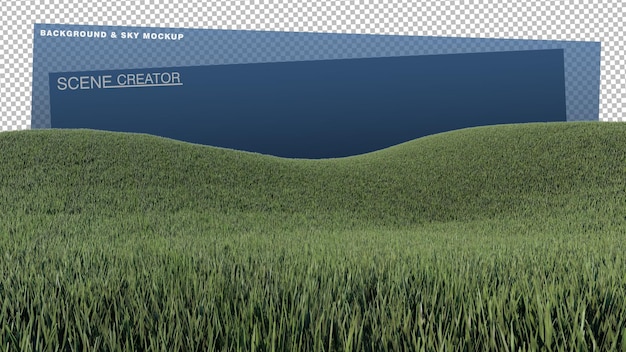 PSD a 3d rendering image of grassed hill nature scenery