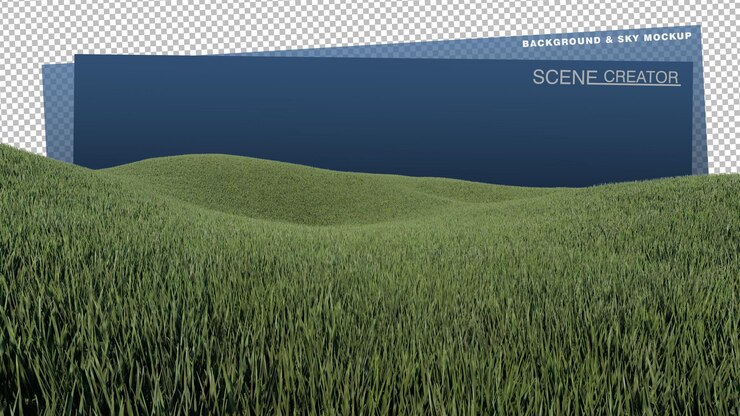 PSD 3d-рендеринг пейзажа травянистого холма