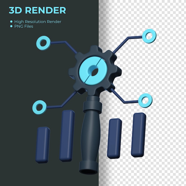 PSD a 3d rendering image is shown with a blue background.