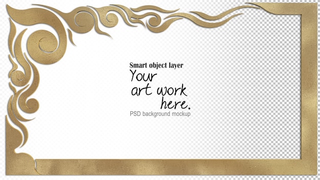 PSD a 3d rendering image of thai pattern frame on a white background