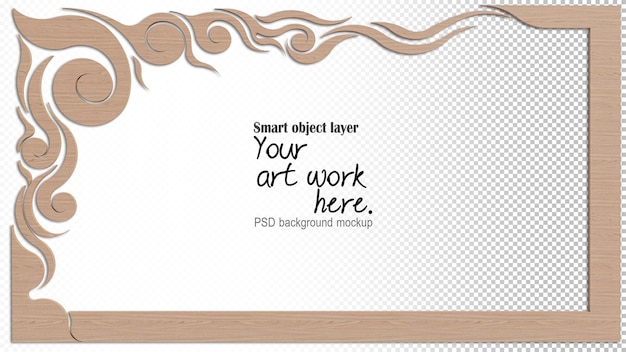 PSD a 3d rendering image of thai pattern frame on a white background