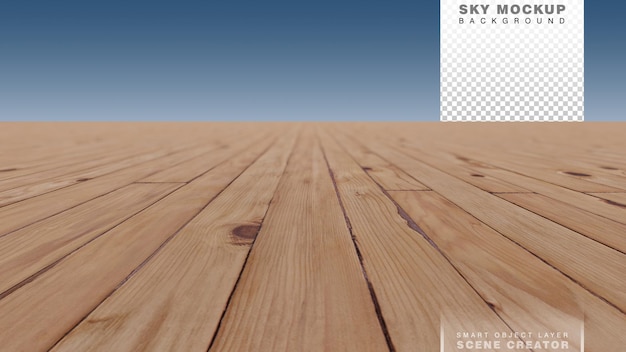 PSD a 3d rendering image of wooden floor