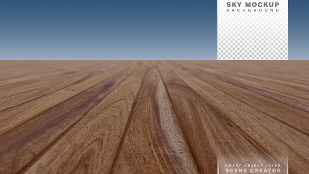 A 3d rendering image of wooden floor