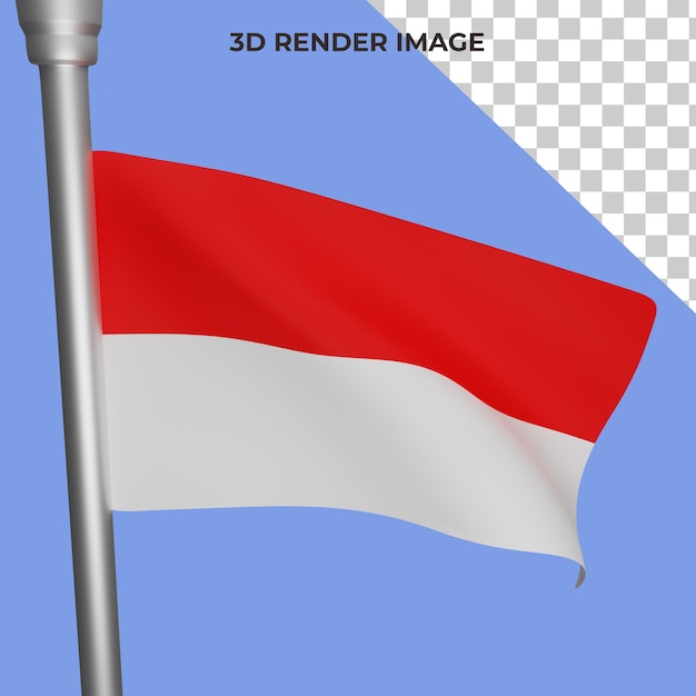 3d rendering of indonesia flag concept indonesia national day premium psd