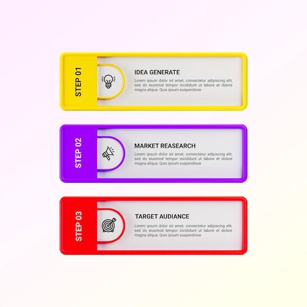 3D-rendering Infografik design business infografik skabelon