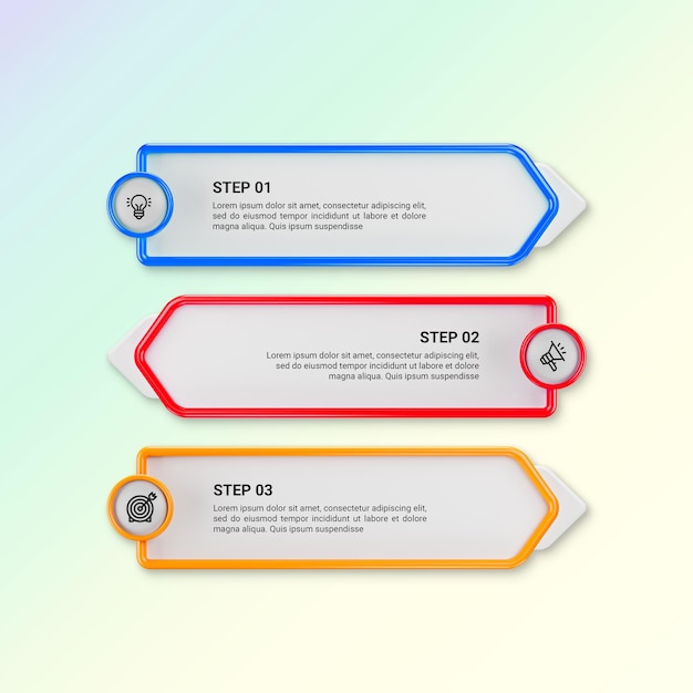 3D-rendering Infografisch ontwerp bedrijfsinfografische sjabloon